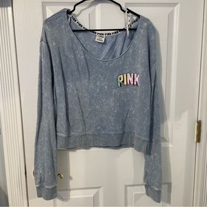 Pink Victoria Secret off the shoulder sweatshirt